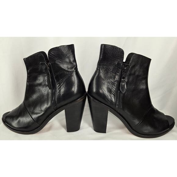 RAG & BONE WOMEN’S NOELLE BLACK LEATHER PEEP TOE BOOTIES – US SIZE 9 - Picture 5 of 11